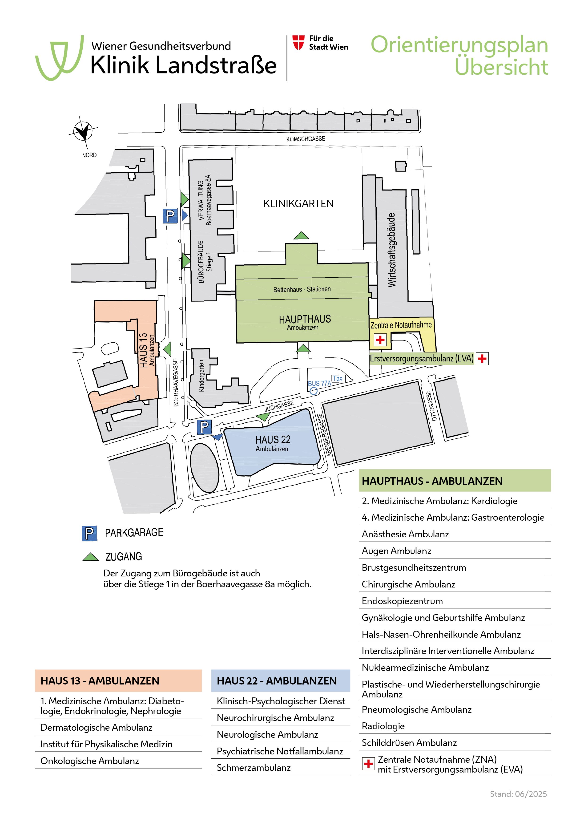 Klinik Landstrasse Orientierungsplan